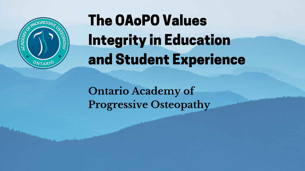 The OAoPO Values Integrity in Education and Student Experience